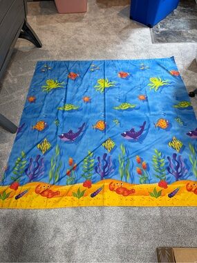 Blue Whimsical Tropical SHOWER CURTAIN 70”x 70”